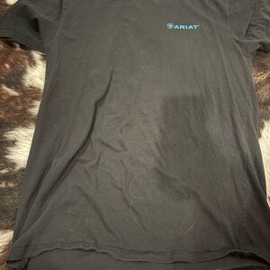 Ariat Men's Black Tee with Blue Logo